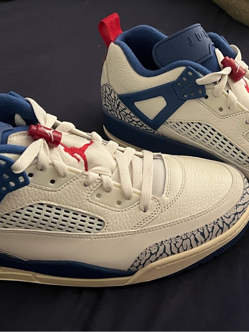 Jordan Spizike Red White & Blue Low Top Leather Animal Print Men’s Size U.S. 12